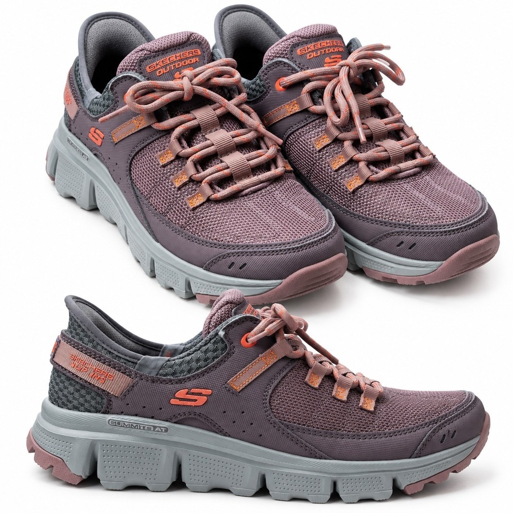 SKECHERS Summits AT Hands-Free Slip-In Hiking/Trail Sneaker Wmn Sz 8 Purple Mauv